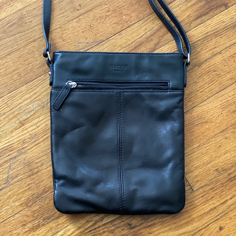 Black Leather Margot Crossbody Bag